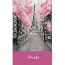 Ежедневник А5 недат. 128л. "Парижские улочки" тв. обл., "мокрый шелк", ляссе, двухстор. тонир. форз.