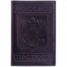 Обложка для паспорта, кожа тип 3, тиснение "Герб" Спейс