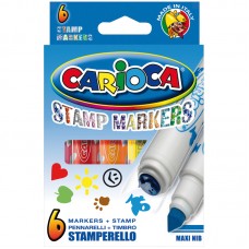 Фломастеры  6цв. "Stamp Markets" со штампиками Carioca