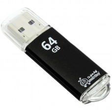 Флешка 64Gb USB 2.0,Smart Buy V-Cut,черная (метал.корпус)